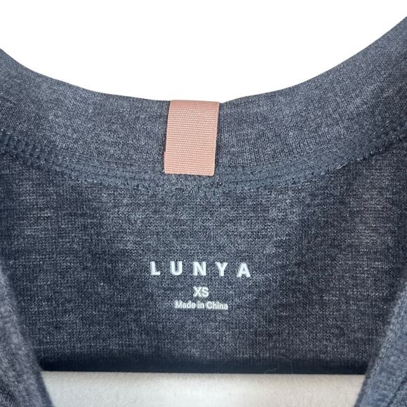 Lunya | Restore Base Long Sleeve Layering Shirt Basic Sleep Top Charcoal Gray XS - Picture 2 of 6